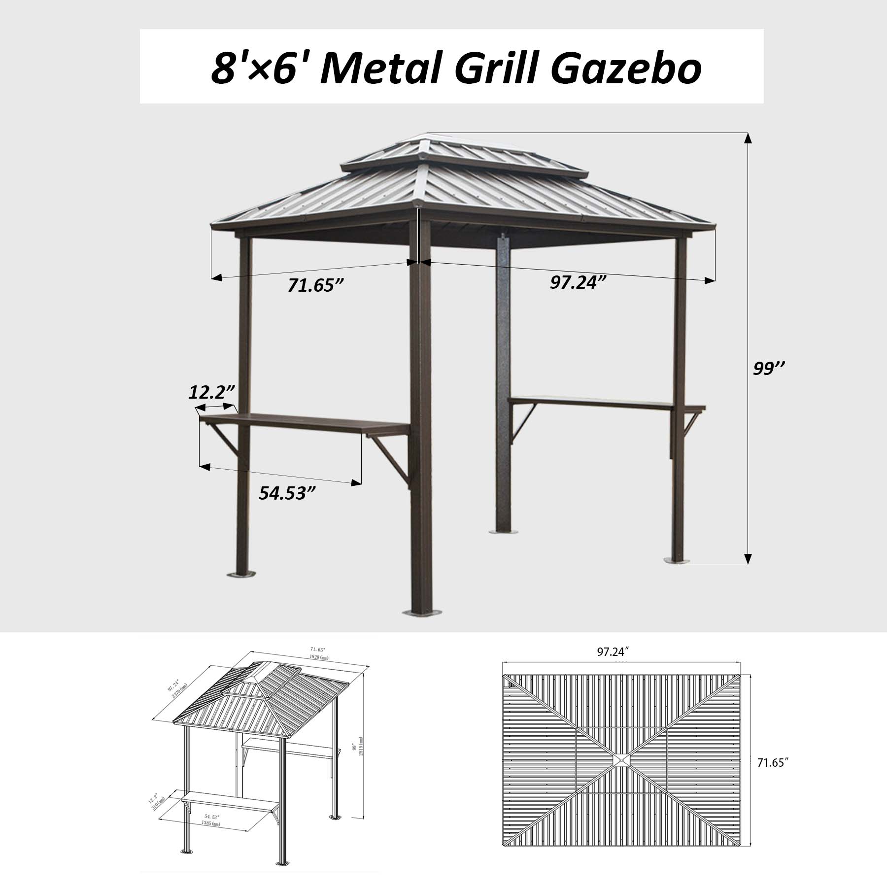 Outdoor Furniture Gazebo - Уличная мебель, китайский винтажный прочный павильон,
