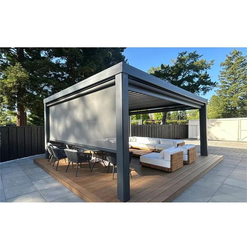 Outdoor Furniture Gazebo - # Современная моторизованная беседка-навес 6x6 3x3