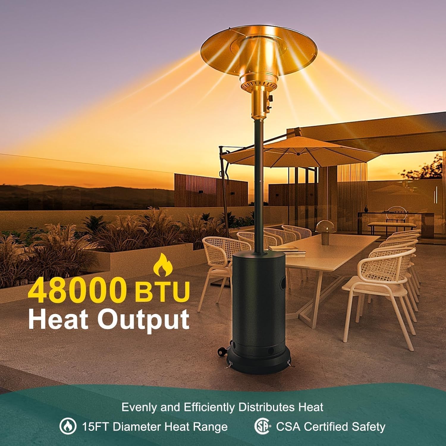 Наружная тепловая лампа 48,000 – обзор и цена Patio Heater Standing