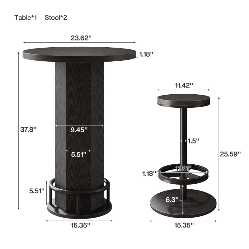 Круглый барный стол Custom.Tri – обзор и цена Bistro Table Set